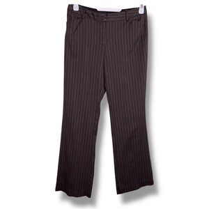 Vintage 90s Envision Studio Size 6 Brown/Grey Pinstripe Flare Pants Academia